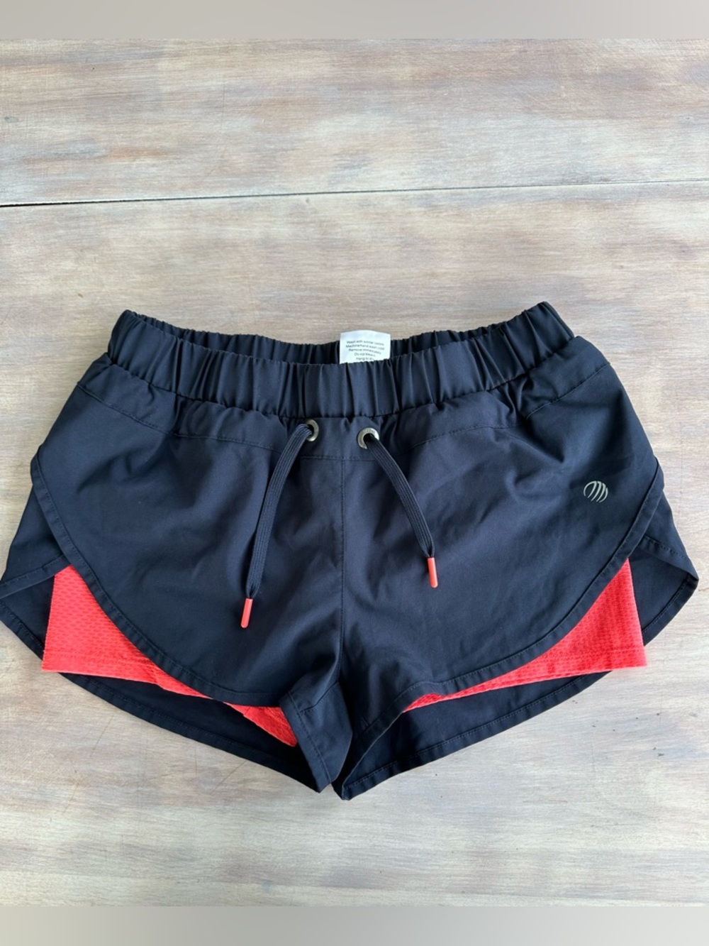 Navy blue Athletic Shorts with Red Liner S